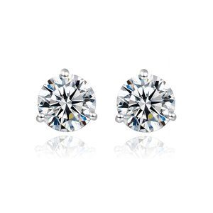 Certified 2ct. t.w. Diamond Earrings 18k White Gold over Italy Silver